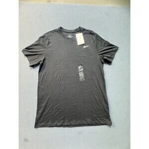 NIKE DRI FIT Men Sz L Black Tee  Brand New